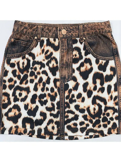 Hoochie Couture Patchwork Leopard Long Sleeve Skirt Set – Chic, Bold & Fiercely Feminine