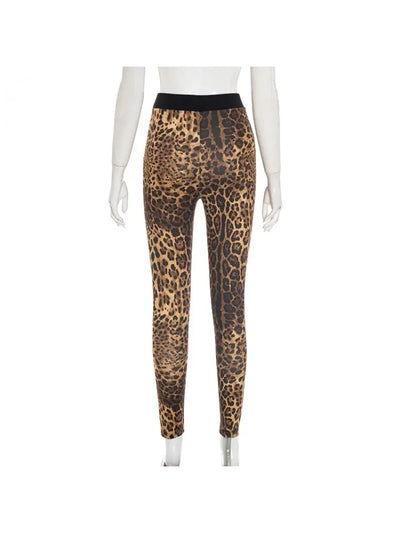 Hoochie Couture Leopard Pattern Bodycon Pants – Wild, Sleek & Curve-Hugging Glam