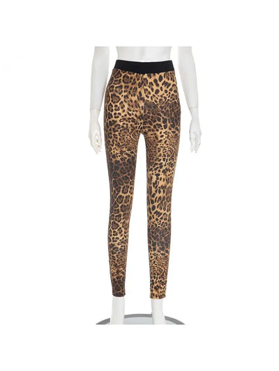 Hoochie Couture Leopard Pattern Bodycon Pants – Wild, Sleek & Curve-Hugging Glam