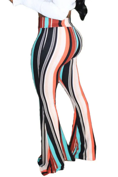 Hoochie Couture “Fly High” Striped Lounge Pants – Elastic Waist Loose Fit Bottoms in Multiple Colors Hoochie Couture Boutique