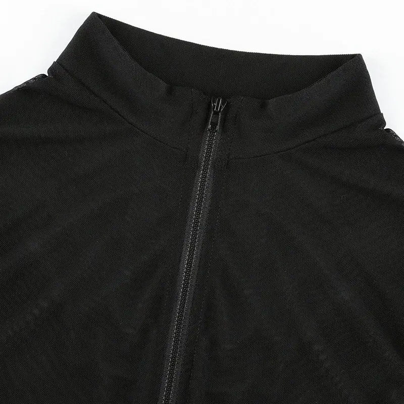 Hoochie Babies Slim-Fit Mesh Dress – See-Through Elegance with a High-Slit Edge Hoochie Couture Boutique