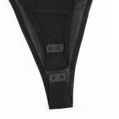 Hoochie Babies Slim-Fit Mesh Dress – See-Through Elegance with a High-Slit Edge Hoochie Couture Boutique