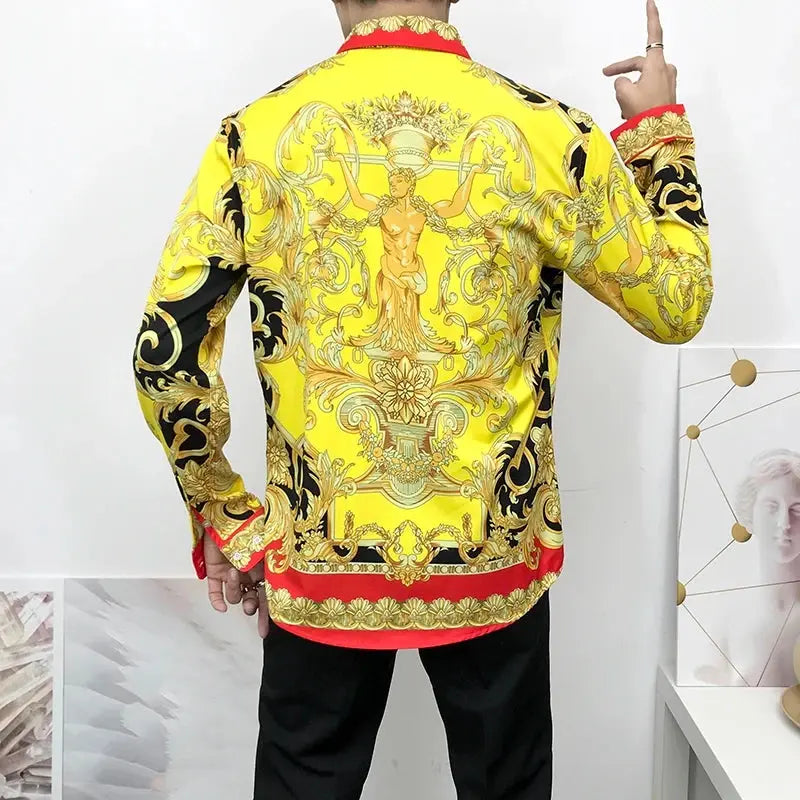 Hoochie Daddy 3D Baroque Long-Sleeve Shirt – Luxe Vibes for the Social King Hoochie Couture Boutique