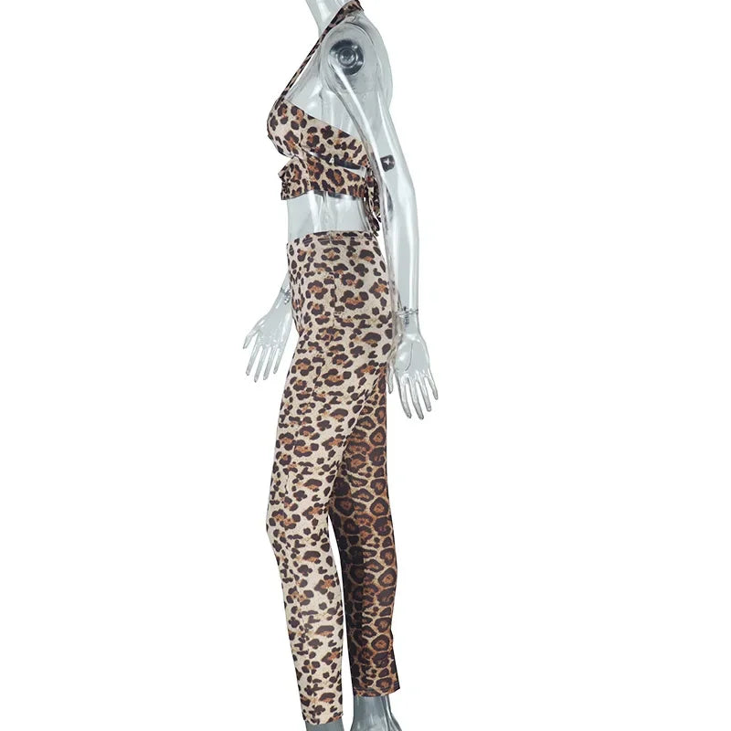 Hoochie Couture Leopard Print Two-Piece Set – Fierce, Sexy & Street-Chic