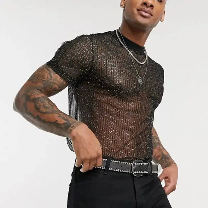 Hoochie Daddy Sheer Mesh T-Shirt – Sexy, Slim Fit & Nightclub Ready My Store