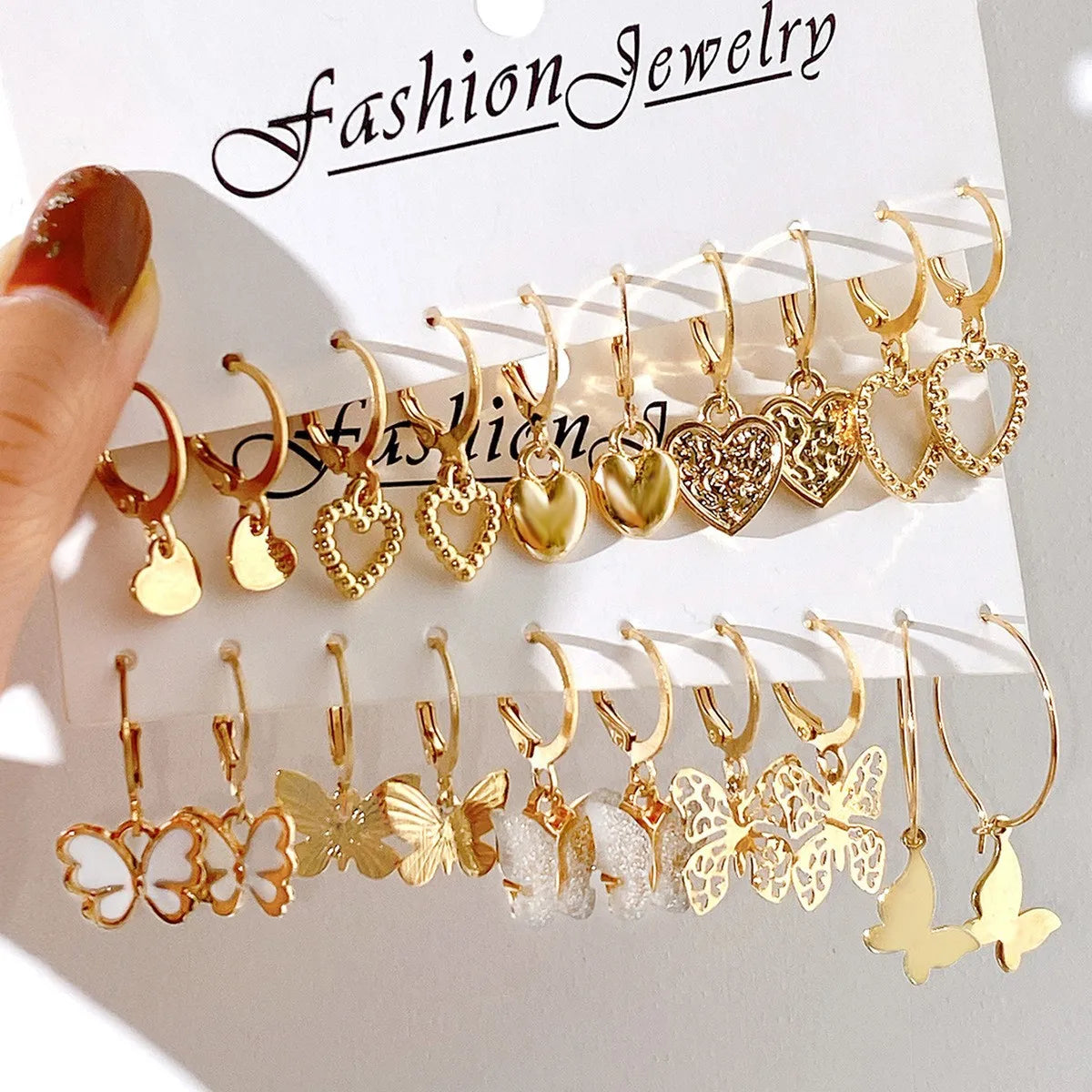 Hoochie Couture 24-Pair Gold Earring Set – Boho, Vintage & Everyday Chic