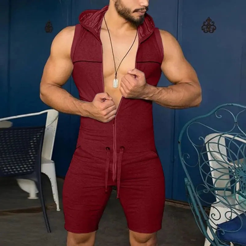 Hoochie Daddy Sleeveless Hooded Romper – The Ultimate Body-Hugging Flex My Store