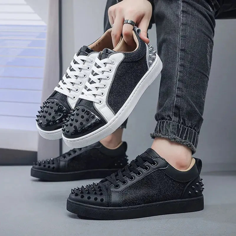 Hoochie Daddy Rivet Street Sneakers – men’s fashion sneakers with metal rivet details, chunky sole, and streetwear design for bold everyday or casual urban style.