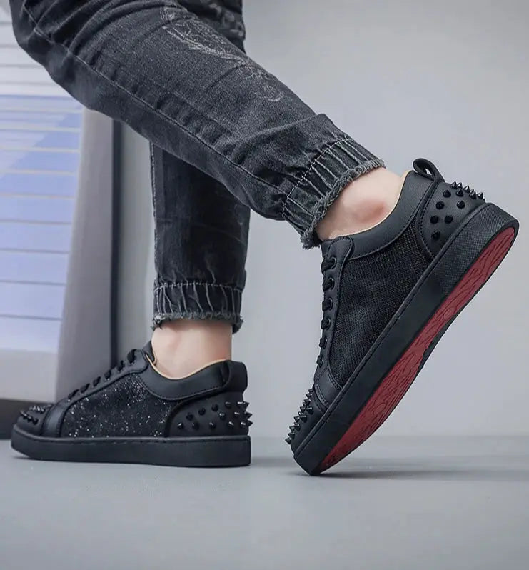 Hoochie Daddy Rivet Street Sneakers – men’s fashion sneakers with metal rivet details, chunky sole, and streetwear design for bold everyday or casual urban style.