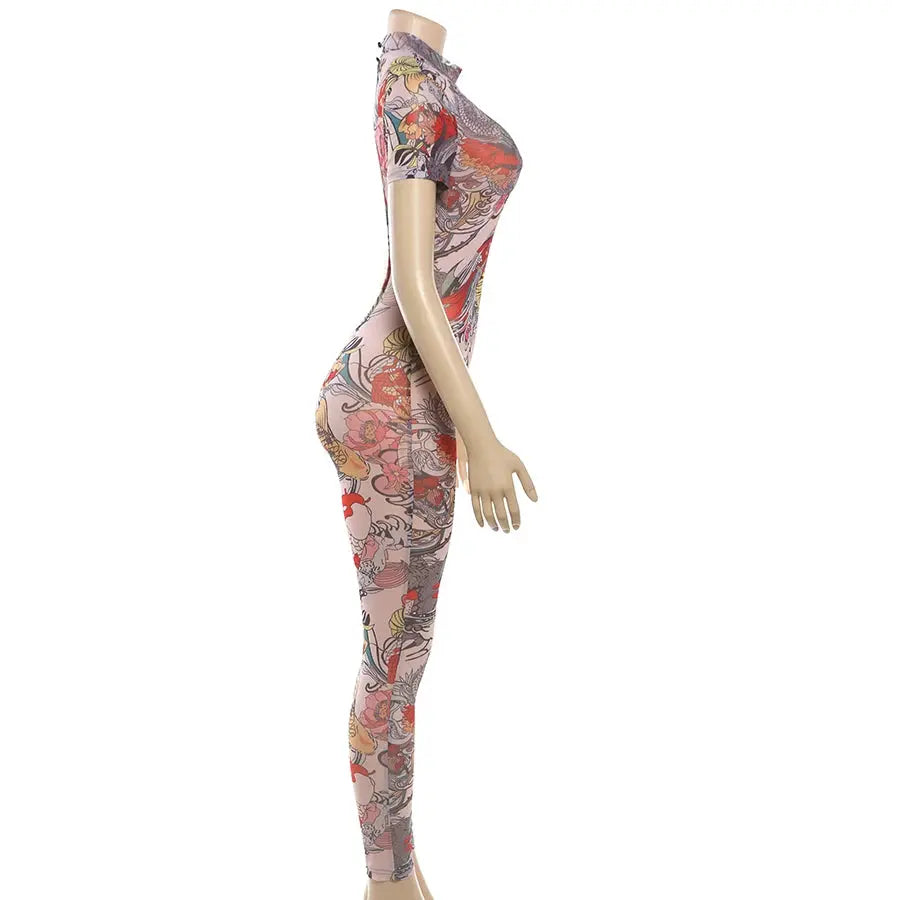 Hoochie Couture Dragon Queen See-Through Jumpsuit – Unleash Your Inner Power My Store