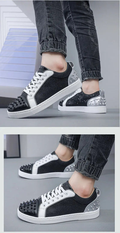 Hoochie Daddy Rivet Street Sneakers – men’s fashion sneakers with metal rivet details, chunky sole, and streetwear design for bold everyday or casual urban style.
