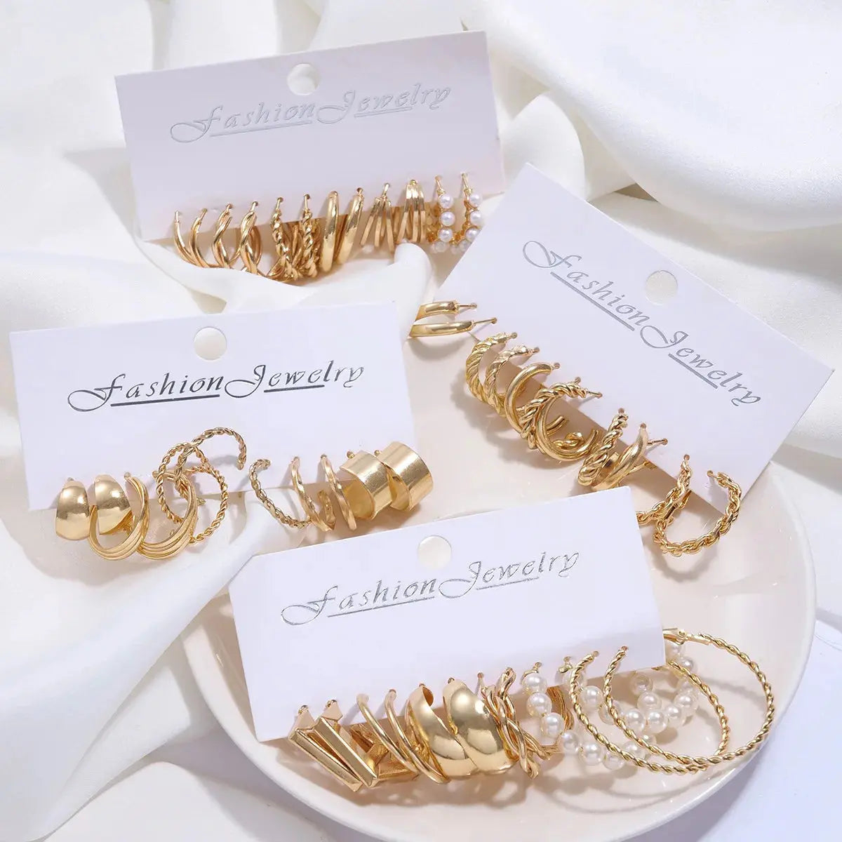 Hoochie Couture 24-Pair Gold Earring Set – Boho, Vintage & Everyday Chic Hoochie Couture Boutique