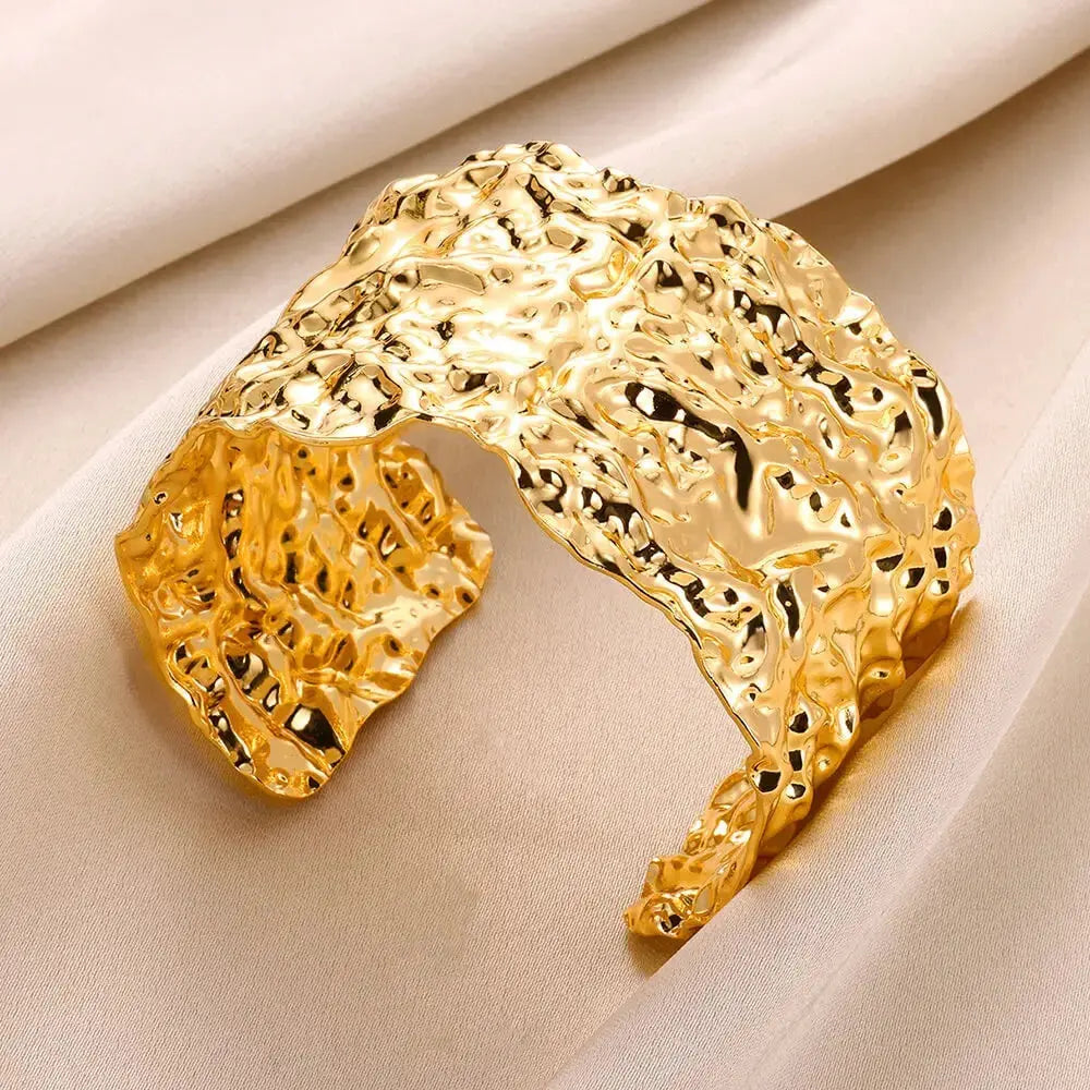 Hoochie Couture Classic Bump-Pattern Cuff Bracelet – Timeless Elegance with a Modern Edge Hoochie Couture Boutique