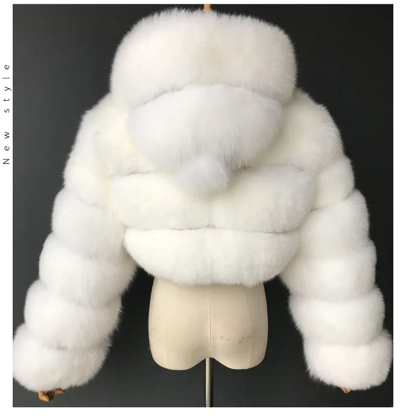 Hoochie Couture Faux Fur Cropped Jacket – Fluffy, Fierce & Winter-Ready