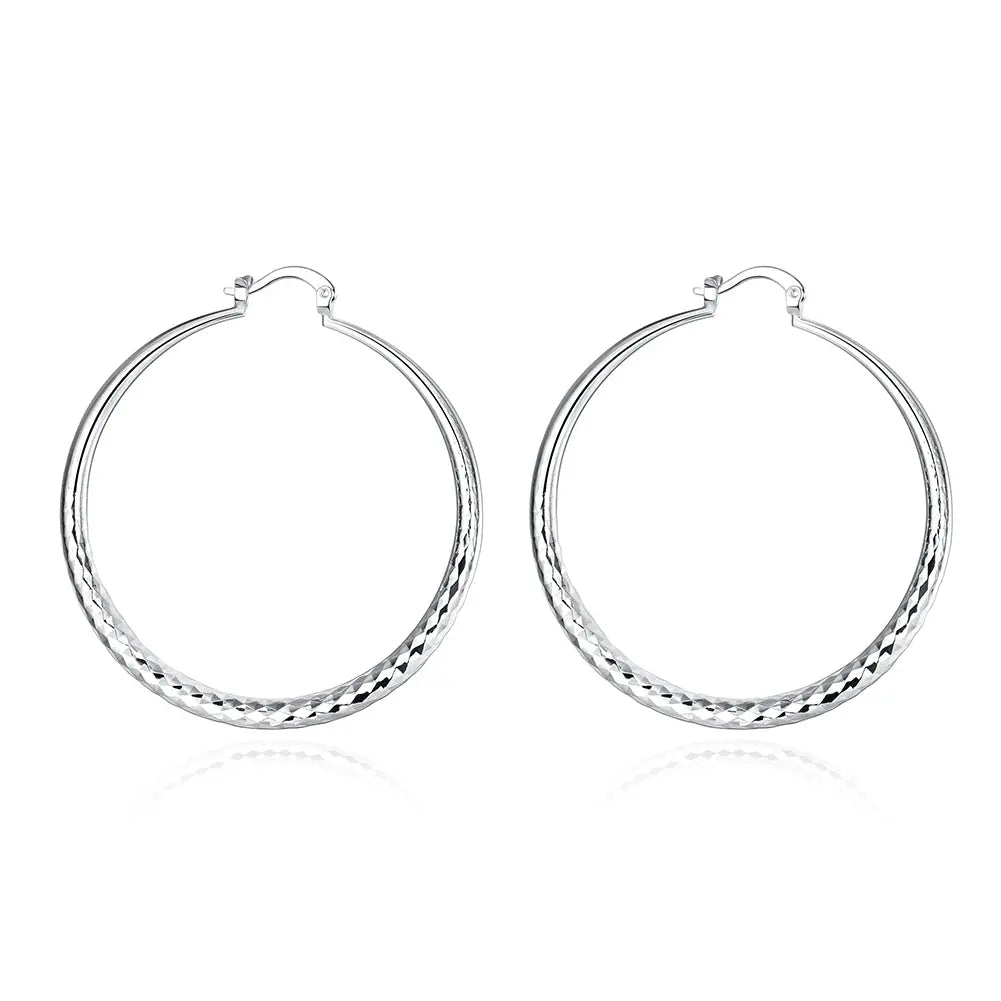 Hoochie Couture 925 Sterling Silver Hoop Earrings – Timeless Elegance with a Bold Twist Hoochie Couture Boutique