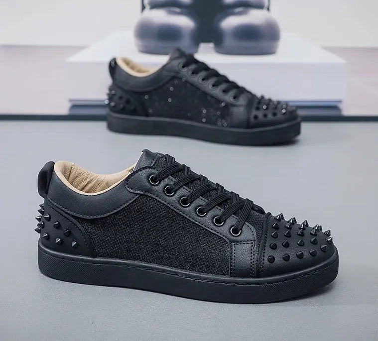 Hoochie Daddy Rivet Street Sneakers – men’s fashion sneakers with metal rivet details, chunky sole, and streetwear design for bold everyday or casual urban style.