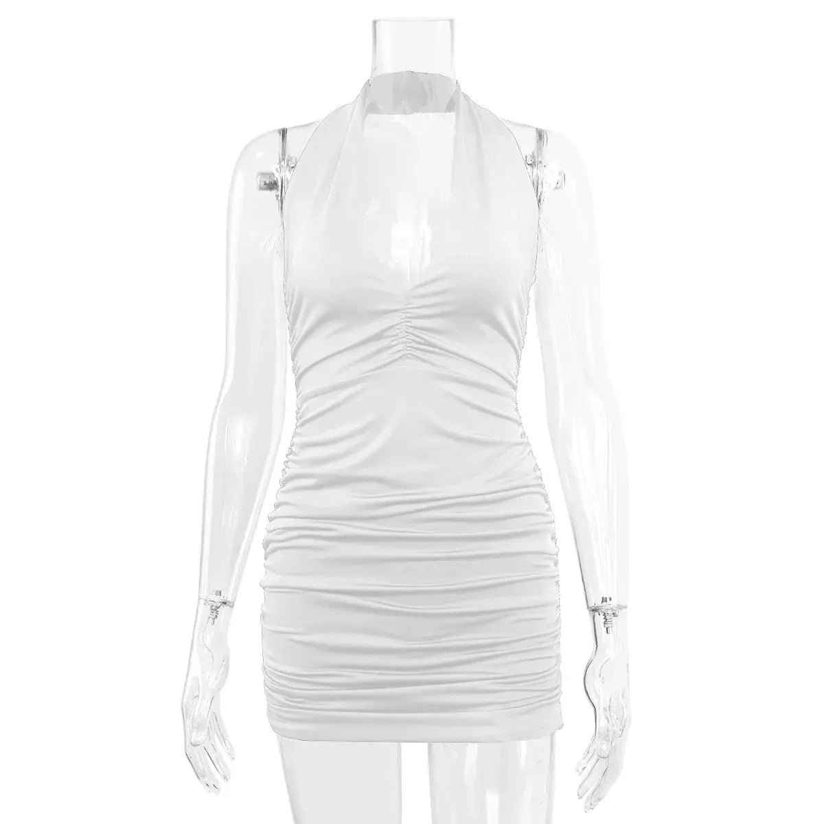 Hoochie Couture Deep-V Halter Mini Dress – Sleek, Sexy & Club-Ready Hoochie Couture Boutique