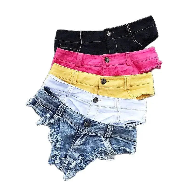 Hoochie Couture Low-Waist Tassel Denim Shorts – Sexy, Edgy & Summer-Ready Hoochie Couture Boutique