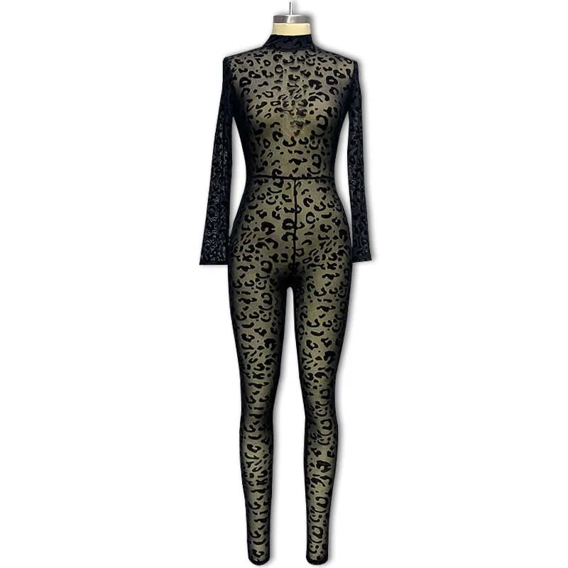 Hoochie Couture Leopard Print Mock Neck Jumpsuit – Fierce, Flirty & Fashion-Forward