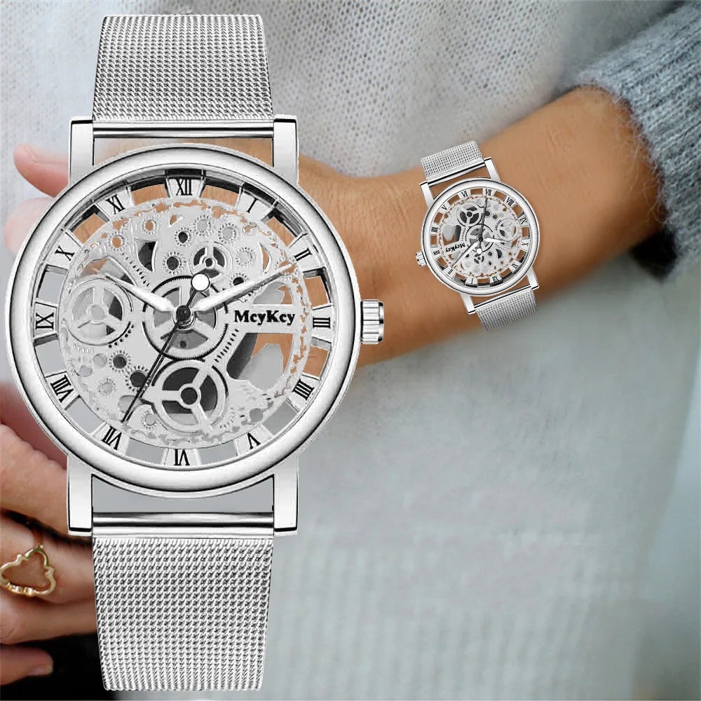 Hoochie Couture Hollow Skeleton Quartz Watch – Where Elegance Meets Edge