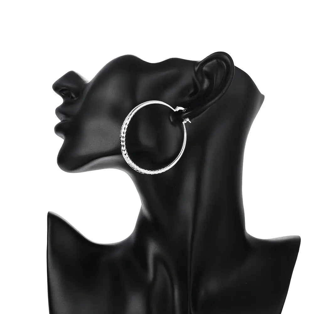 Hoochie Couture 925 Sterling Silver Hoop Earrings – Timeless Elegance with a Bold Twist Hoochie Couture Boutique