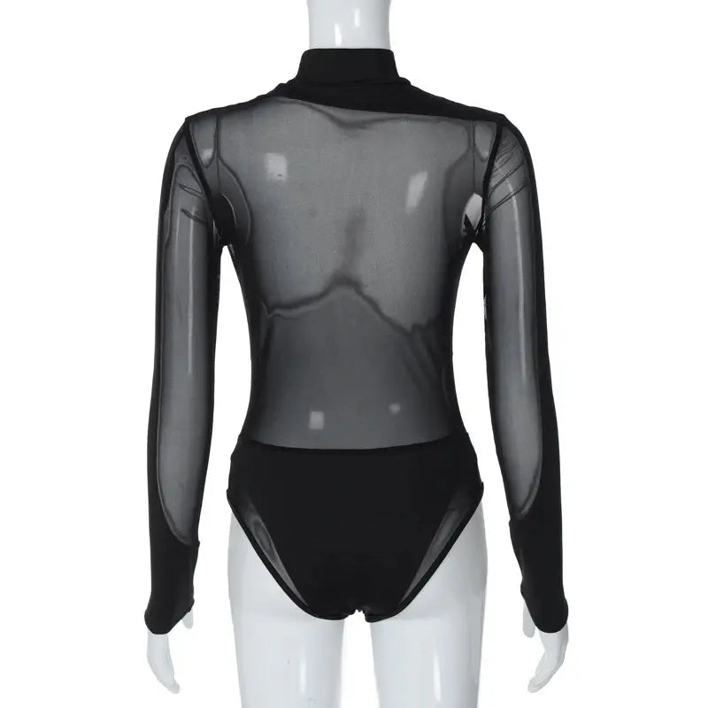 Hoochie Couture See-Through Turtleneck Bodysuit – Sleek, Sexy & Nightclub-Ready Hoochie Couture Boutique