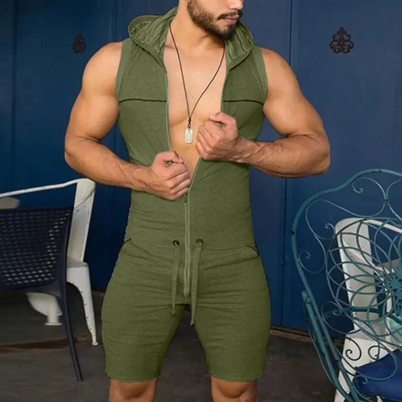 Hoochie Daddy Sleeveless Hooded Romper – The Ultimate Body-Hugging Flex My Store