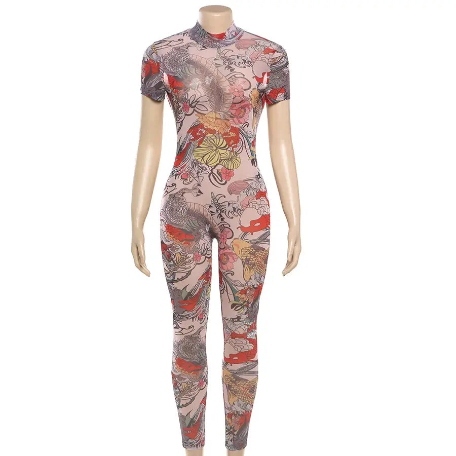 Hoochie Couture Dragon Queen See-Through Jumpsuit – Unleash Your Inner Power My Store