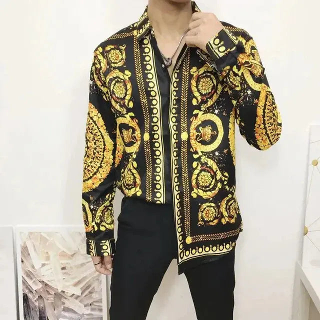 Hoochie Daddy 3D Baroque Long-Sleeve Shirt – Luxe Vibes for the Social King Hoochie Couture Boutique