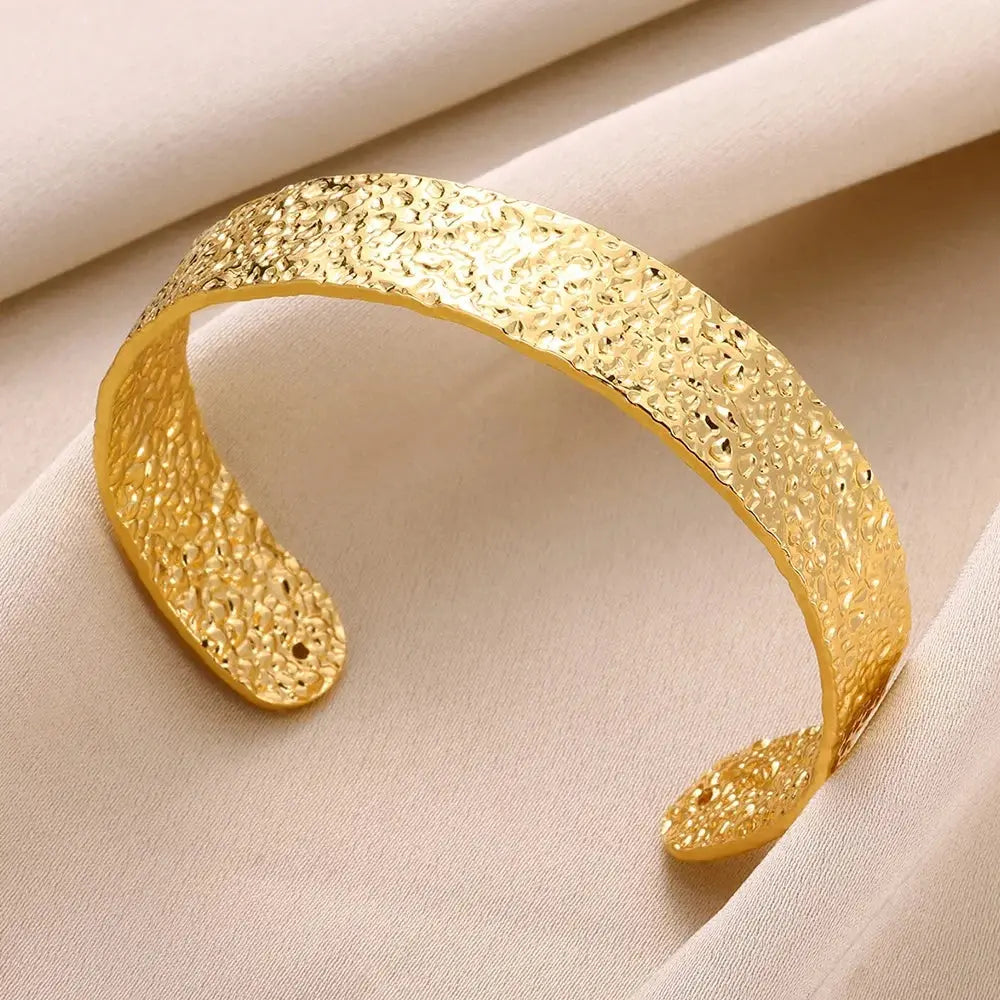 Hoochie Couture Classic Bump-Pattern Cuff Bracelet – Timeless Elegance with a Modern Edge Hoochie Couture Boutique