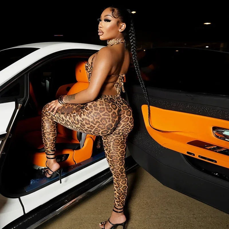 Hoochie Couture Leopard Print Two-Piece Set – Fierce, Sexy & Street-Chic