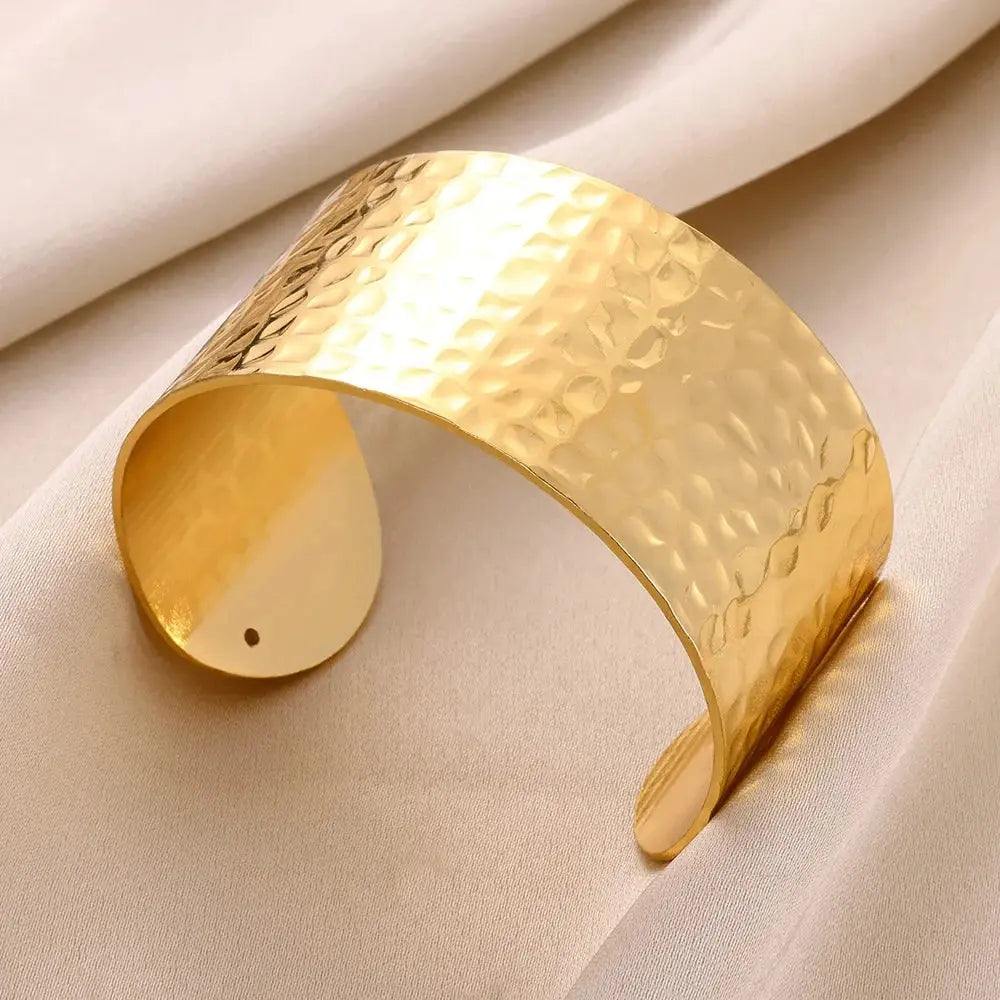 Hoochie Couture Classic Bump-Pattern Cuff Bracelet – Timeless Elegance with a Modern Edge Hoochie Couture Boutique