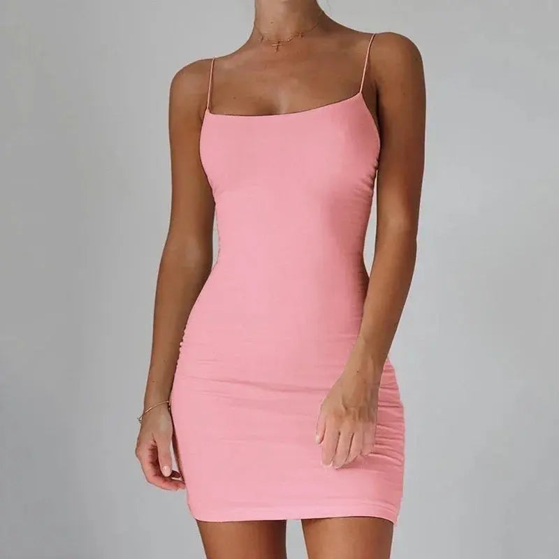 Hoochie Couture Spaghetti Strap Mini Dress – Sleek, Sexy & Summer-Ready Hoochie Couture Boutique