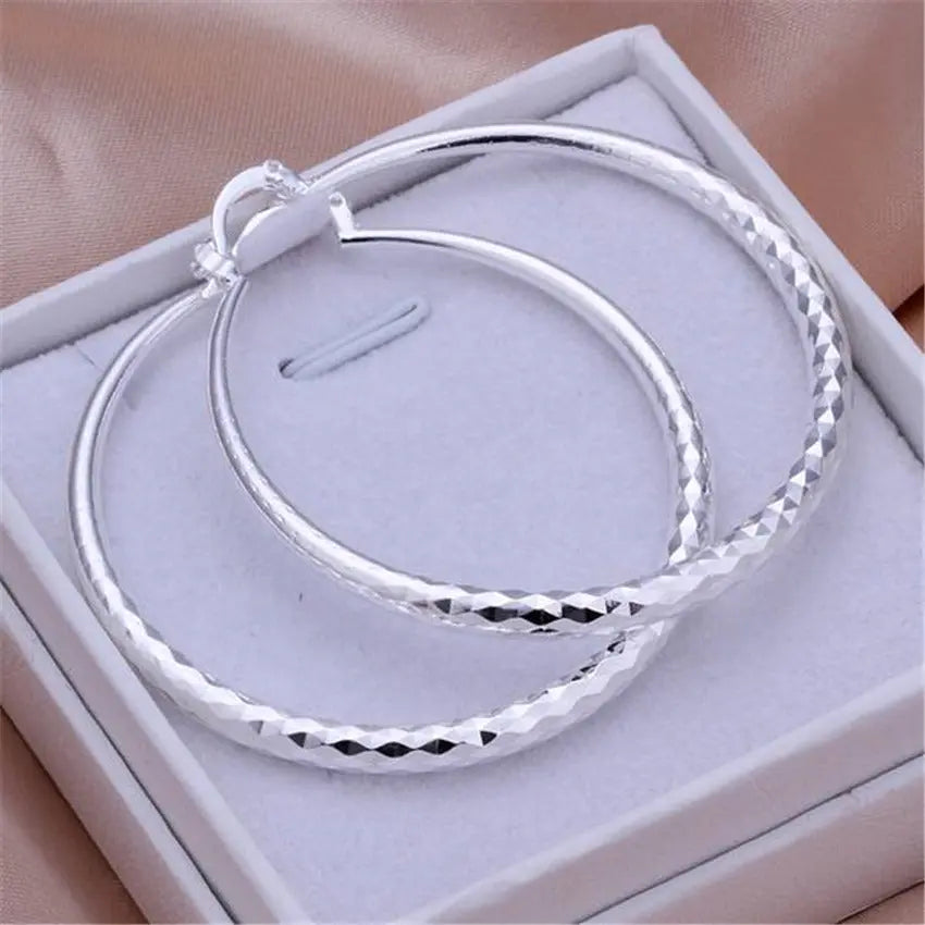 Hoochie Couture 925 Sterling Silver Hoop Earrings – Timeless Elegance with a Bold Twist Hoochie Couture Boutique