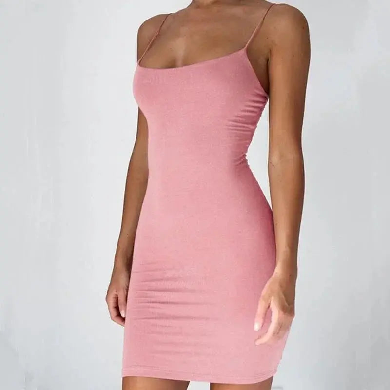 Hoochie Couture Spaghetti Strap Mini Dress – Sleek, Sexy & Summer-Ready Hoochie Couture Boutique