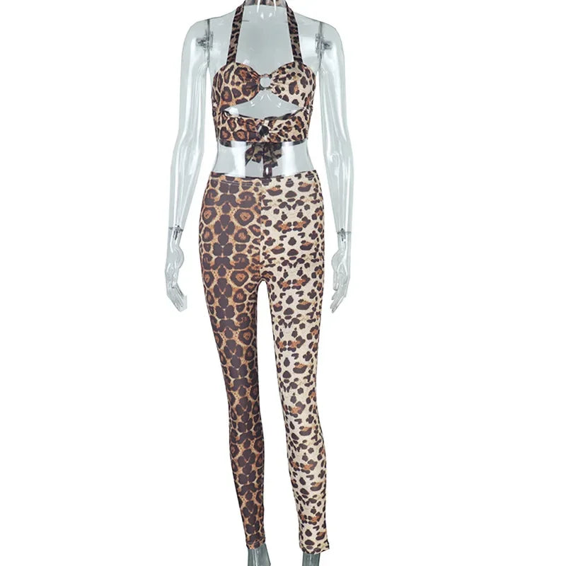 Hoochie Couture Leopard Print Two-Piece Set – Fierce, Sexy & Street-Chic