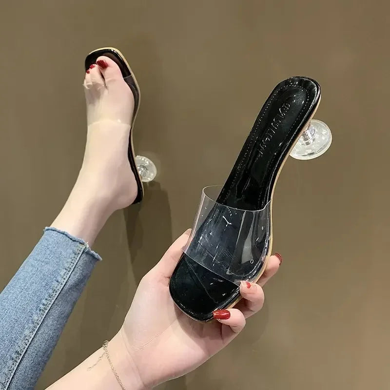 Hoochie Couture Transparent PVC Jelly Heels – Sexy, Sleek & Effortlessly Chic