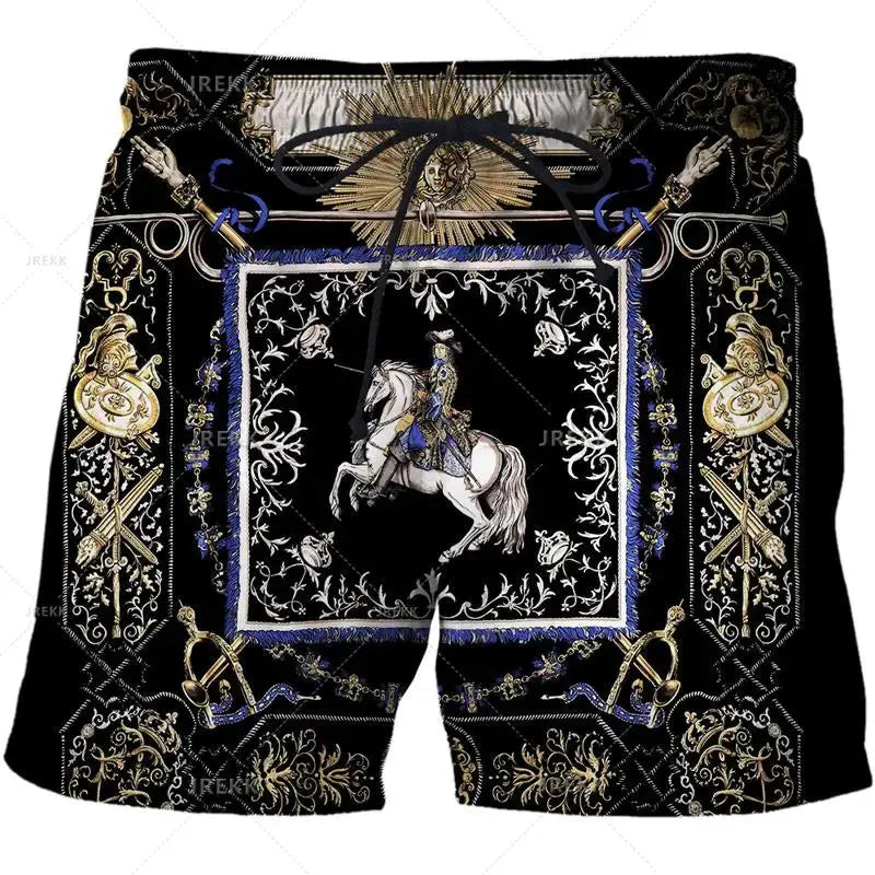 Hoochie Daddy Iron Chain 3D Printed Board Shorts – Luxury Drip for Bold Moves Hoochie Couture Boutique