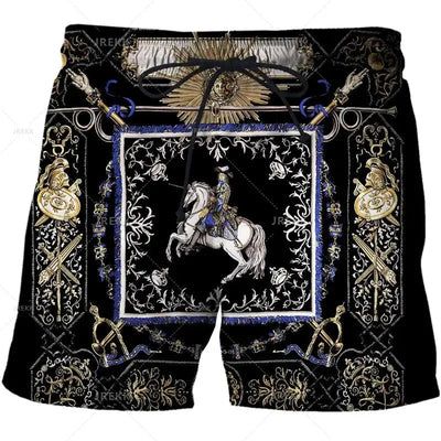Hoochie Daddy Iron Chain 3D Printed Board Shorts – Luxury Drip for Bold Moves Hoochie Couture Boutique