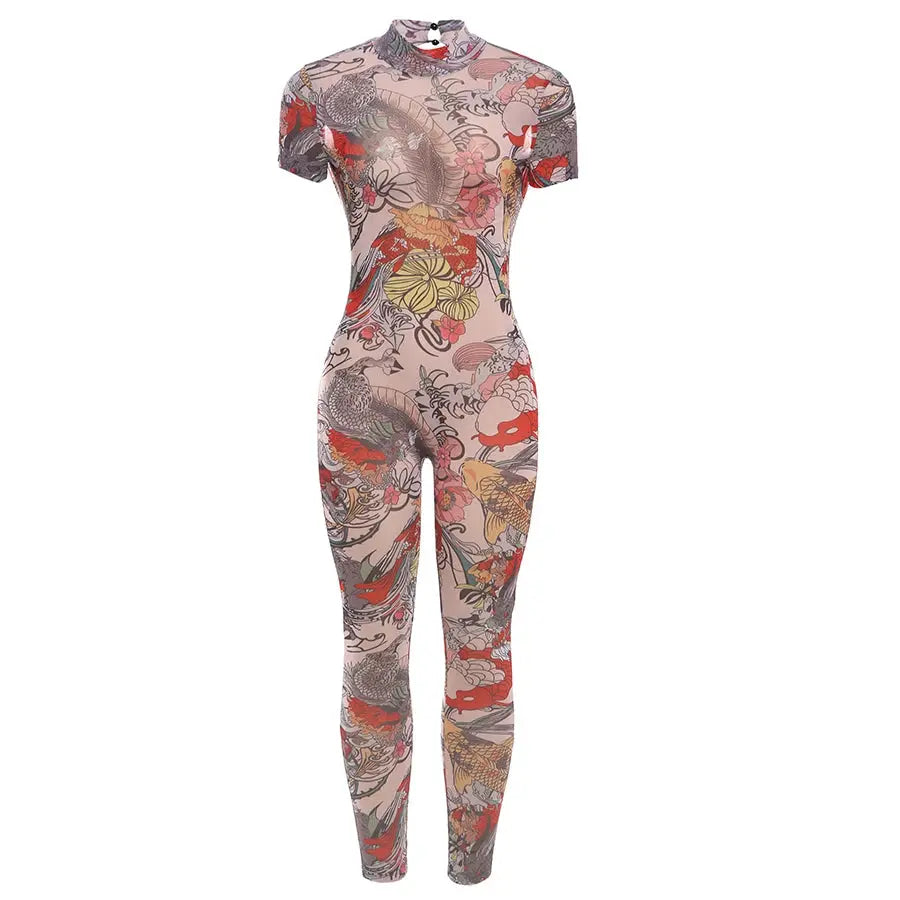 Hoochie Couture Dragon Queen See-Through Jumpsuit – Unleash Your Inner Power My Store