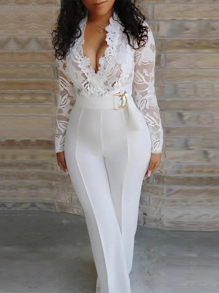 Hoochie Couture Lace Jumpsuit – Elegant, Fierce & Party-Ready