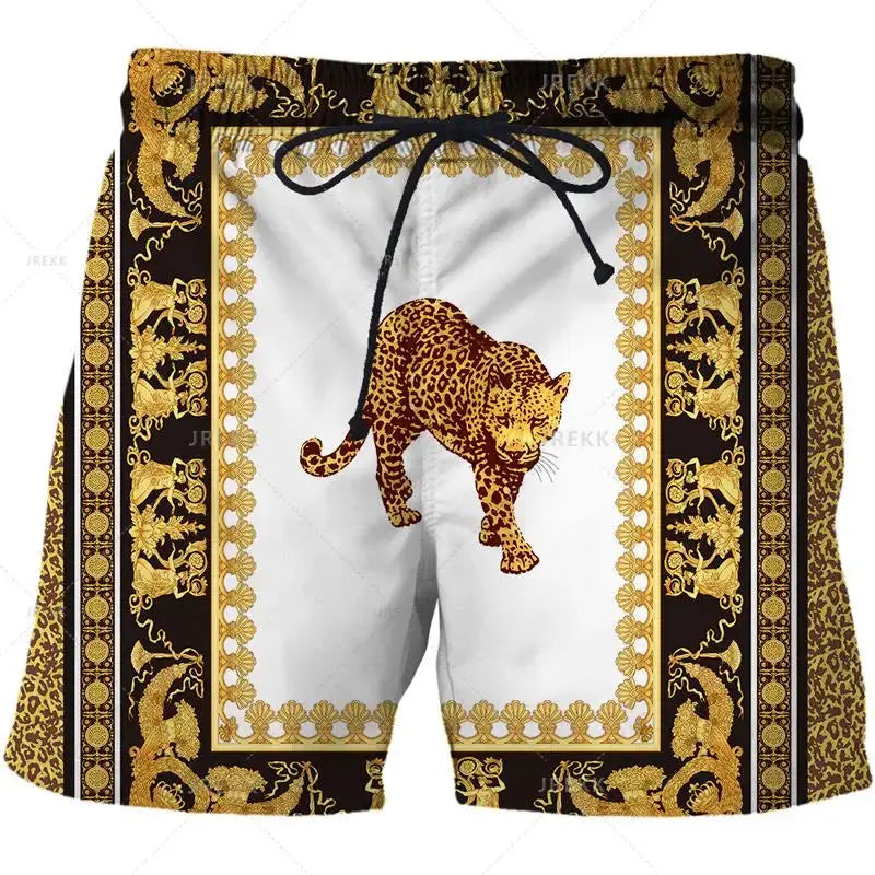 Hoochie Daddy Iron Chain 3D Printed Board Shorts – Luxury Drip for Bold Moves Hoochie Couture Boutique