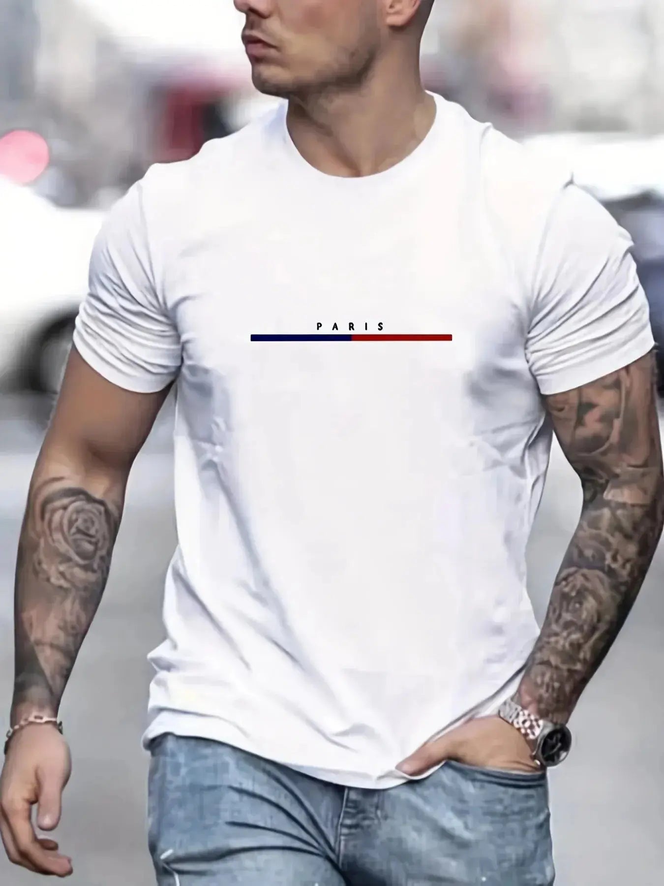 Hoochie Daddy Paris Edition Elastic T-Shirt – Casual Comfort with Luxe Vibes My Store