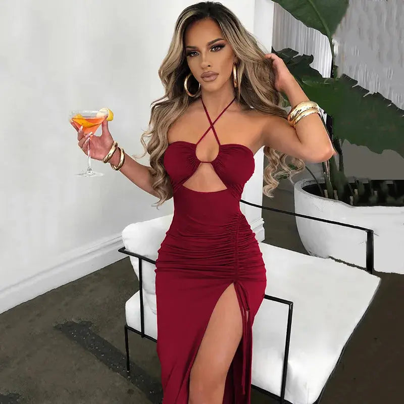 Hoochie Couture Sleeveless Backless Midi Dress – Elegant, Sexy & Club-Ready Hoochie Couture Boutique