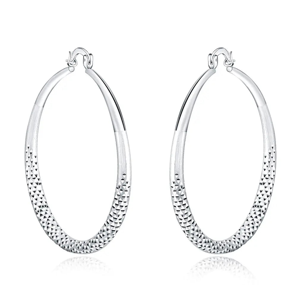 Hoochie Couture 925 Sterling Silver Hoop Earrings – Timeless Elegance with a Bold Twist Hoochie Couture Boutique