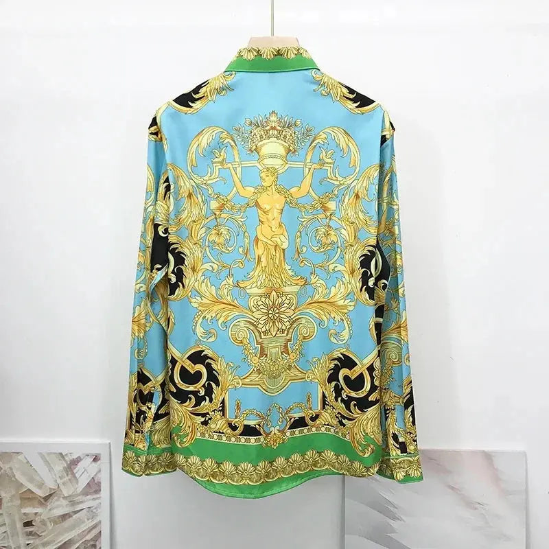 Hoochie Daddy 3D Baroque Long-Sleeve Shirt – Luxe Vibes for the Social King Hoochie Couture Boutique