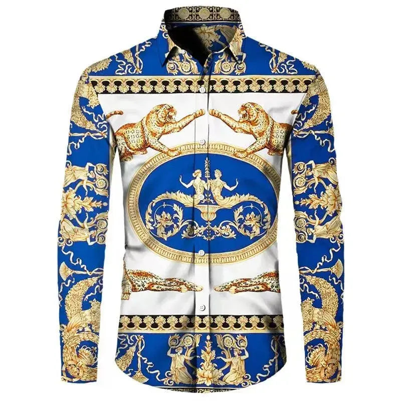 Hoochie Daddy 3D Baroque Long-Sleeve Shirt – Luxe Vibes for the Social King Hoochie Couture Boutique