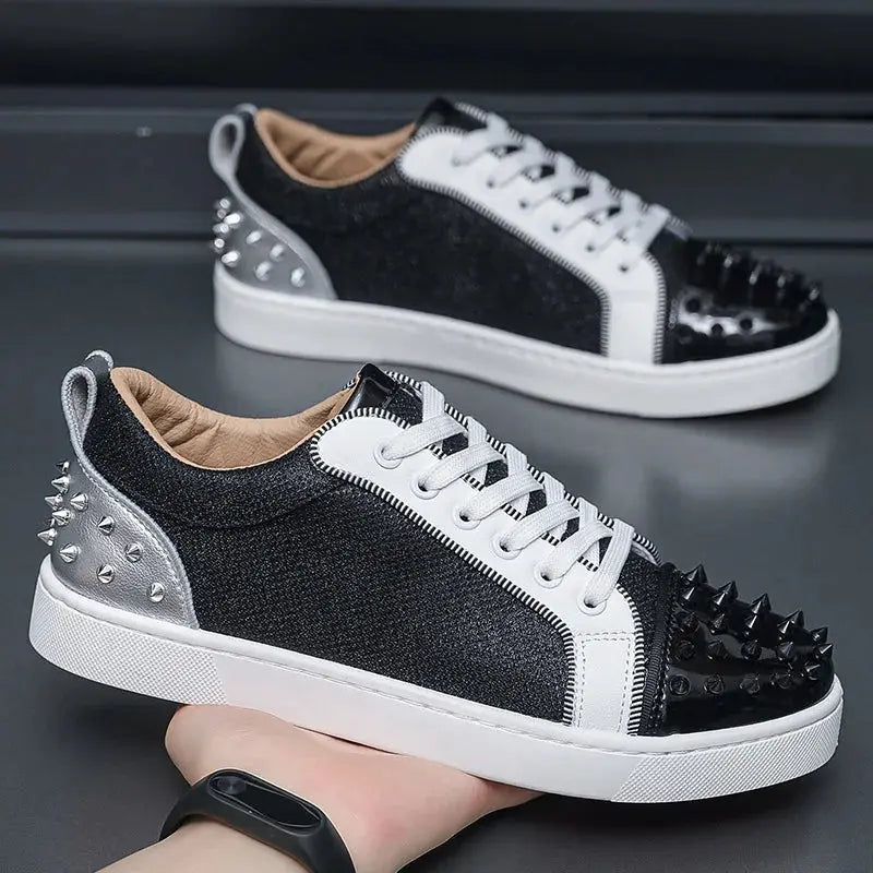 Hoochie Daddy Rivet Street Sneakers – men’s fashion sneakers with metal rivet details, chunky sole, and streetwear design for bold everyday or casual urban style.
