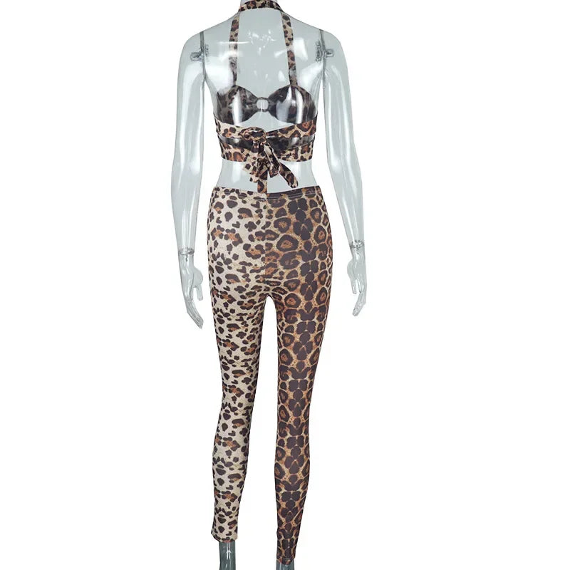 Hoochie Couture Leopard Print Two-Piece Set – Fierce, Sexy & Street-Chic