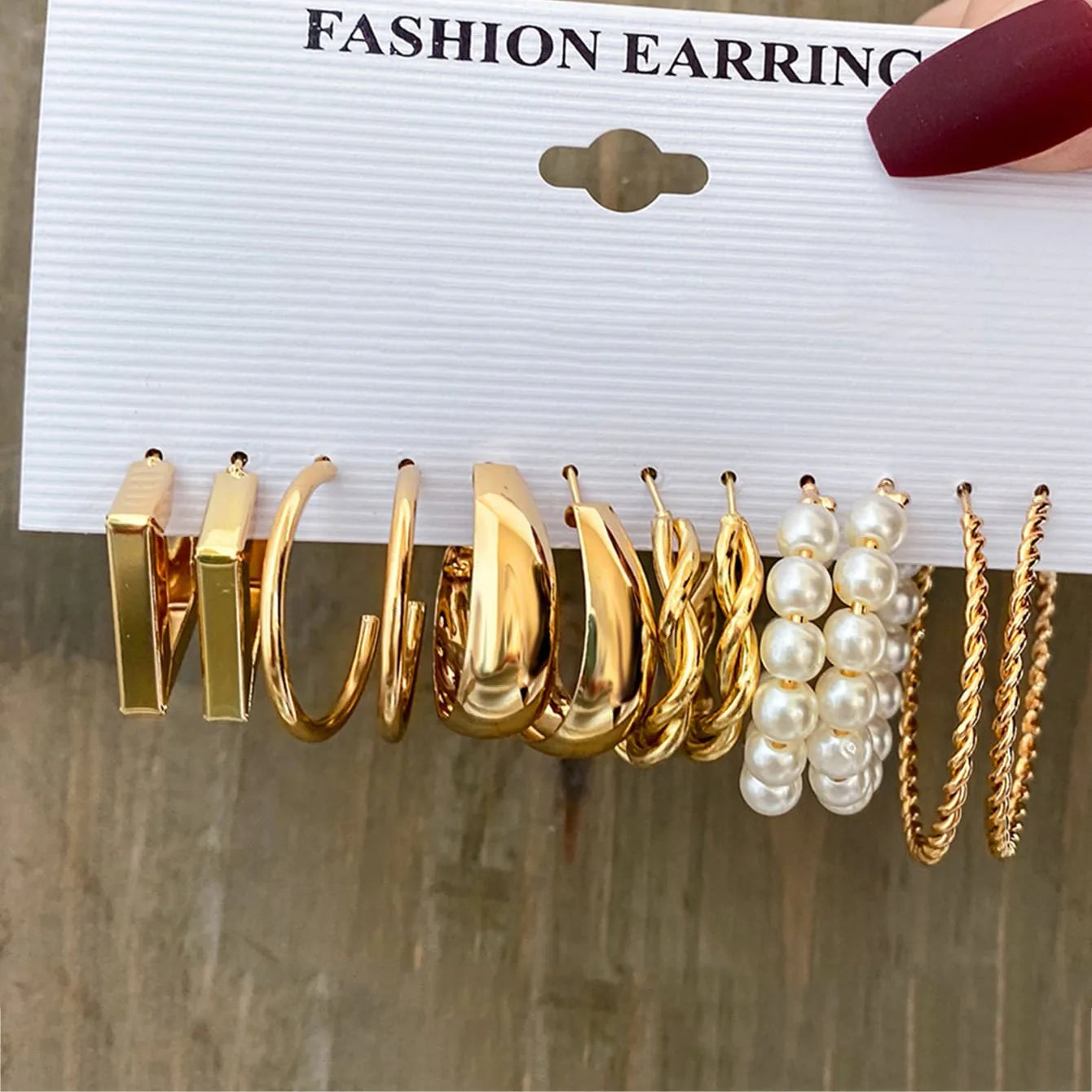 Hoochie Couture 24-Pair Gold Earring Set – Boho, Vintage & Everyday Chic